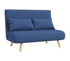 Sofá Cama Doble Lino Sintético, Espuma HOMCOM