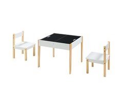 Conjunto infantil de mesa y 2 sillas Smedjebacken con tableros