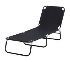 Tumbona Plegable Acero y Tela Oxford Outsunny
