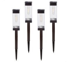 Aktive Set de 4 balizas solares LED 6 lúmenes con estaca