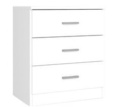 Mesita de noche Couple con 3 cajones y guías metálicas