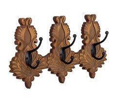 Percha de pared de madera de 3 ganchos