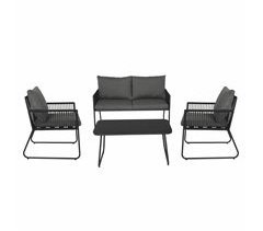 Set jardín con sofa 2 plazas 2 sillones y mesa de centro KELLY