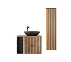 Conjunto de muebles con lavabo individual 2 compartimientos y columna Gaia