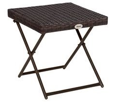 Mesa Cuadrada Plegable Ratán PE, Acero Outsunny 40x40