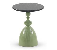 Mesa auxiliar de metal y mármol