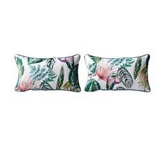 Set de 2 fundas de cojín decorativo 100% algodón TROPALM