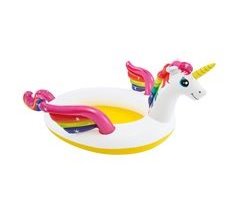 Piscina unicornio hinchable intex con pulverizador