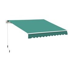 Toldo Manual Retráctil Poliéster, Aluminio Outsunny