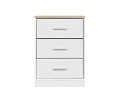 Mesita de noche YOKO 3 cajones color blanco