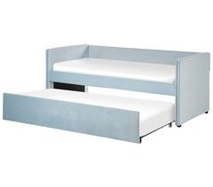 Beliani Cama con somier Terciopelo TROYES 99x213