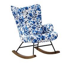 Mecedora moderna y cómoda de terciopelo y metal