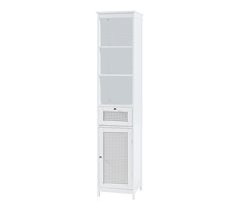 Armario alto Karlsøy con cajón MDF PVC ratán