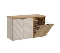 Mueble bajo lavabo 2 puertas cesto de ropa Manoa
