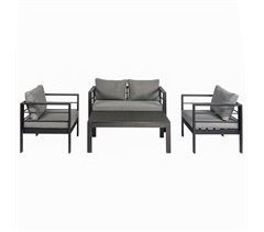 Set de jardín LANDA con 2 sillones, sofá 2 plazas y mesa