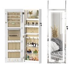 Espejo Joyero MDF, Vidrio HOMCOM, hogar - decoración