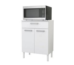 Armario Auxiliar Bajo Microondas, 1 Cajón y 2 Puertas