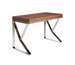 ANGEL CERDA Escritorio nogal y acero cromado