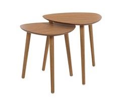 Well Home Juego de 2 mesas auxiliares con tablero de borde inclinado
