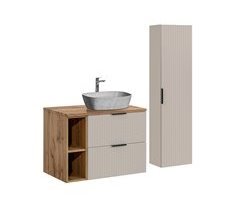 Conjunto mueble lavabo individual 2 nichos y columna Adriel