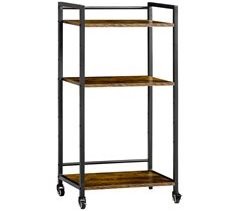 Estantería con Ruedas Acero, Melamina de Madera HOMCOM 50