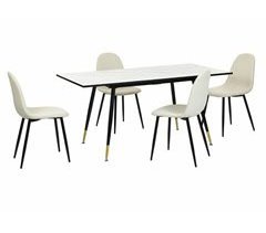 Conjunto de mesa y 4 sillas estilo mármol