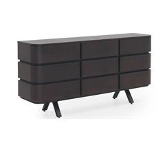 Aparador 9 cajones chapado con patas metalicas