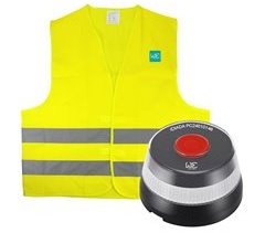 WE Set de Baliza de emergencia V16 geolocalizada + Chaleco reflectante
