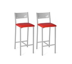 Pack de 2 taburetes medios GIN rojo