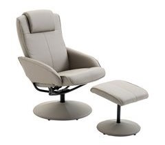 Sillón Relax Cuero sintético, Esponja, Acero HOMCOM