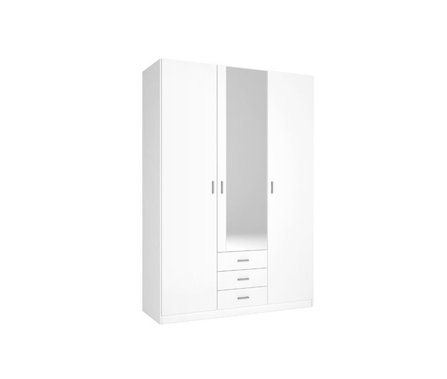 Armario Roma  puertas +  cajones con espejo sahara 148 Blanco