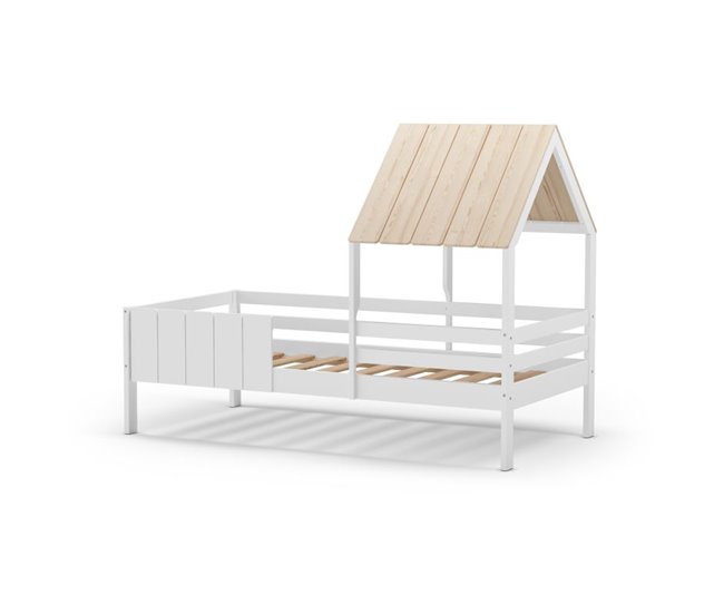 Cama cabaña Koti 201x114 Blanco/ Madera