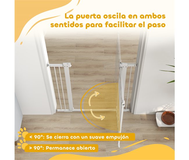 Barrera para Perros Acero, PA PawHut Blanco