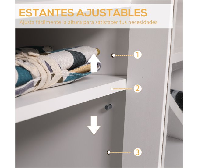 Aparador de Cocina Melamina de Madera, Madera de Pino HOMCOM Multicolor