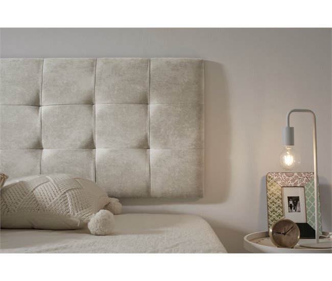 Cabecero Capitone Tela Antimanchas 112 Blanco