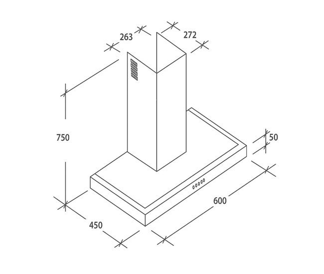 Campana T invertida CANDYCMB655XGG Inox