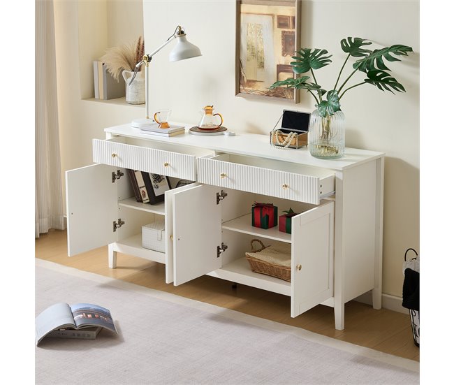 Aparador con 4 puertas y 2 cajónes Blanco