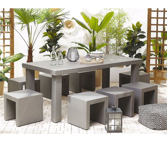 Beliani Conjunto de comedor TARANTO Gris