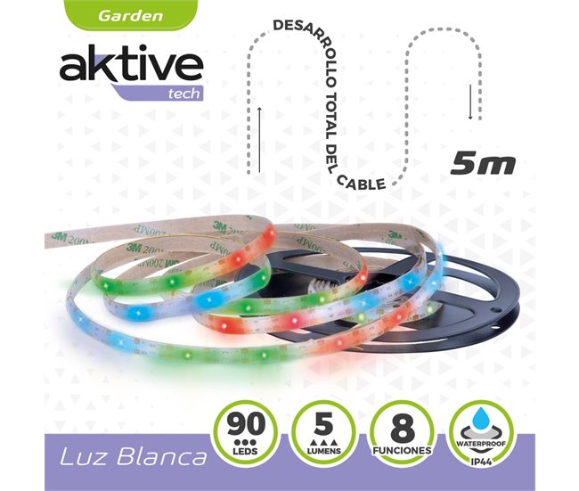 Tiras LED solar autoadhesivas Aktive Multicolor