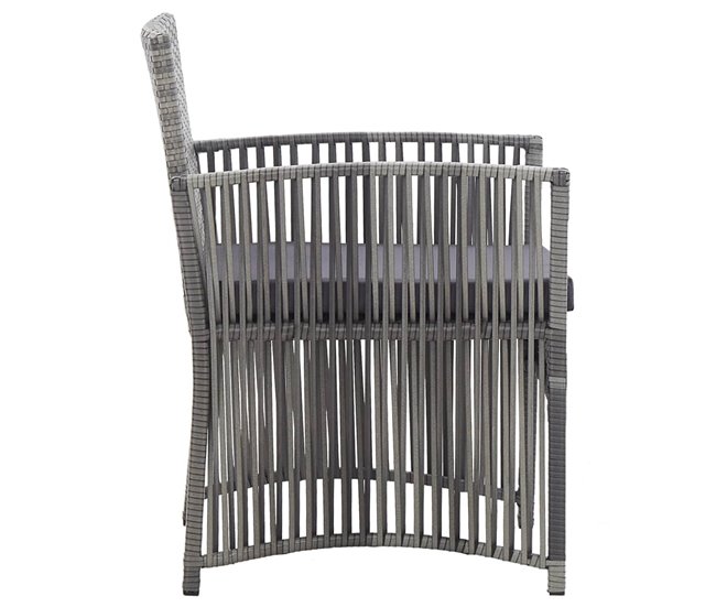 2 Sillones de jardín de ratán sintético con cojines Antracita