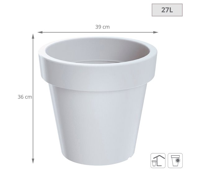 2x Maceta de plastico Lofly Blanco