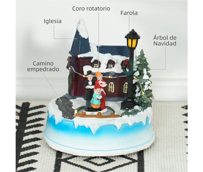 Pueblo Navideño Resina HOMCOM, hogar - decoración Multicolor