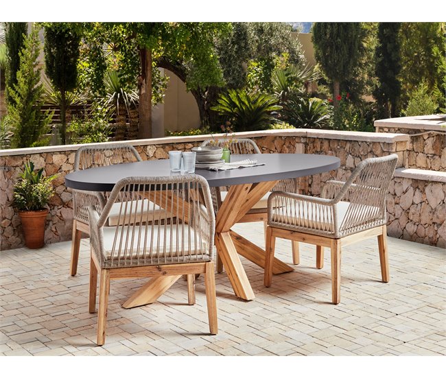 Beliani Conjunto de comedor ORISTANO Beige
