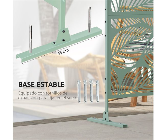 Biombo de Exterior Acero Outsunny, hogar - decoración Verde