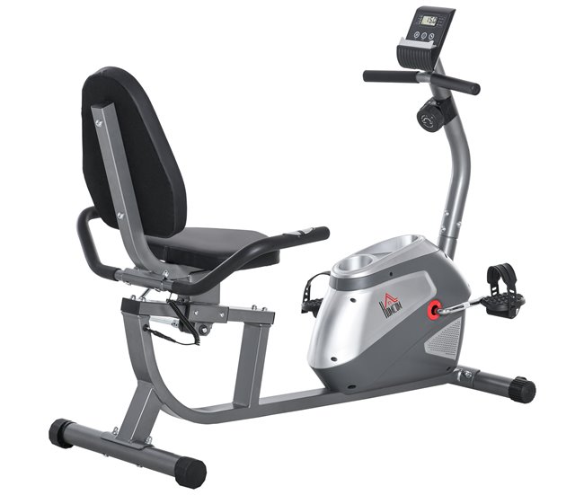 Bicicleta Estática Acero, ABS HOMCOM, deportes y ocio - fitness Gris