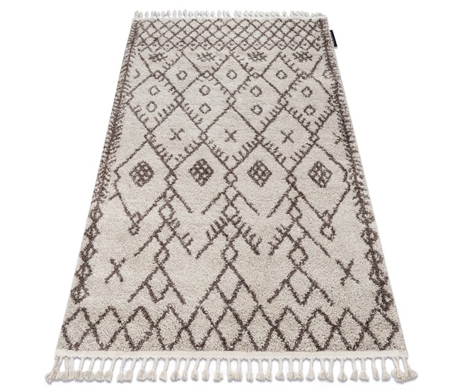 Alfombra BERBER TANGER B5940 Franjas Bereber Marroquí 140x190 Crema
