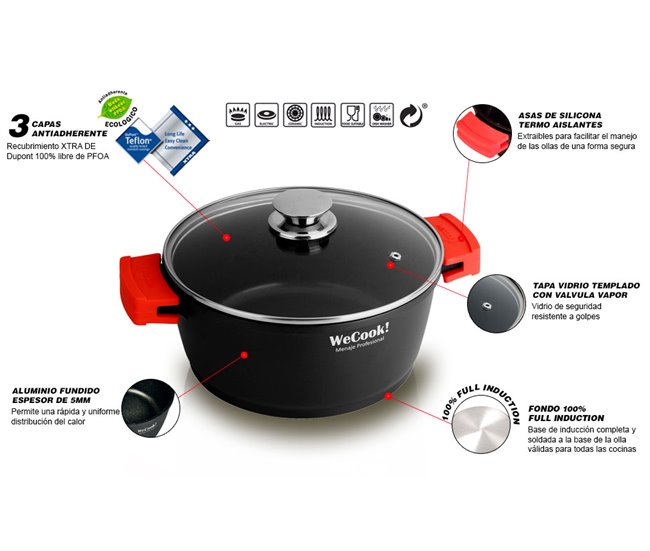 Cacerola Wecook Ecostone Negro
