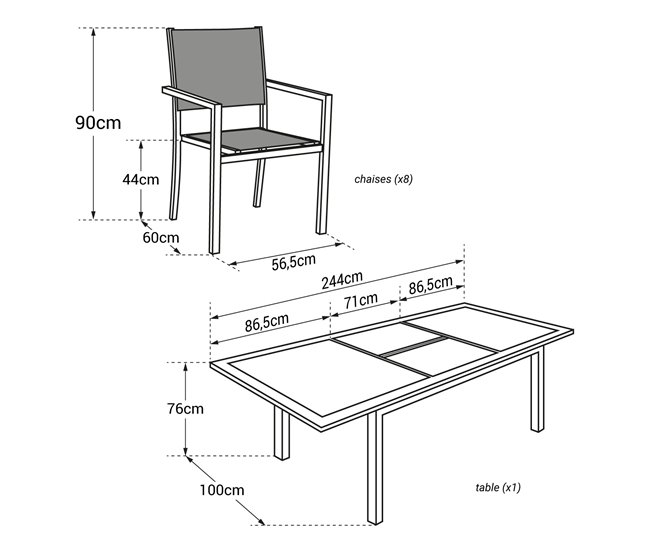 Conjunto de muebles de jardín CAPRI Negro