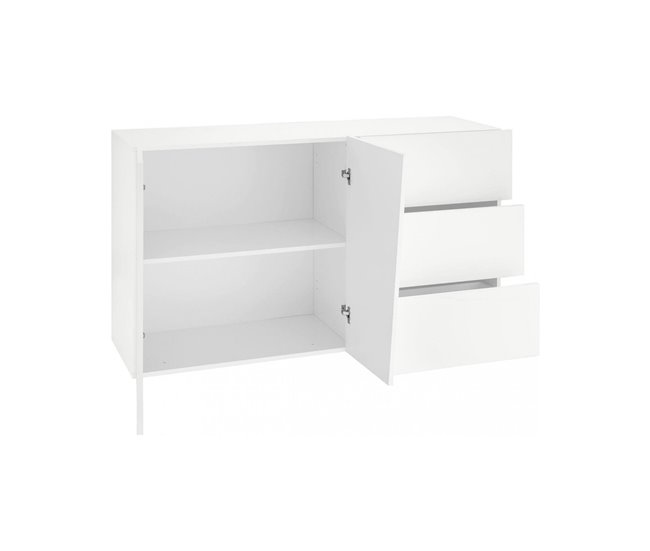 Aparador efecto madera 140 Blanco Brillo