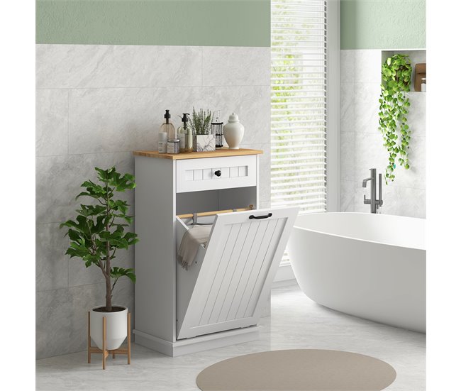 Armario de Baño MDF HOMCOM, hogar - baño Blanco